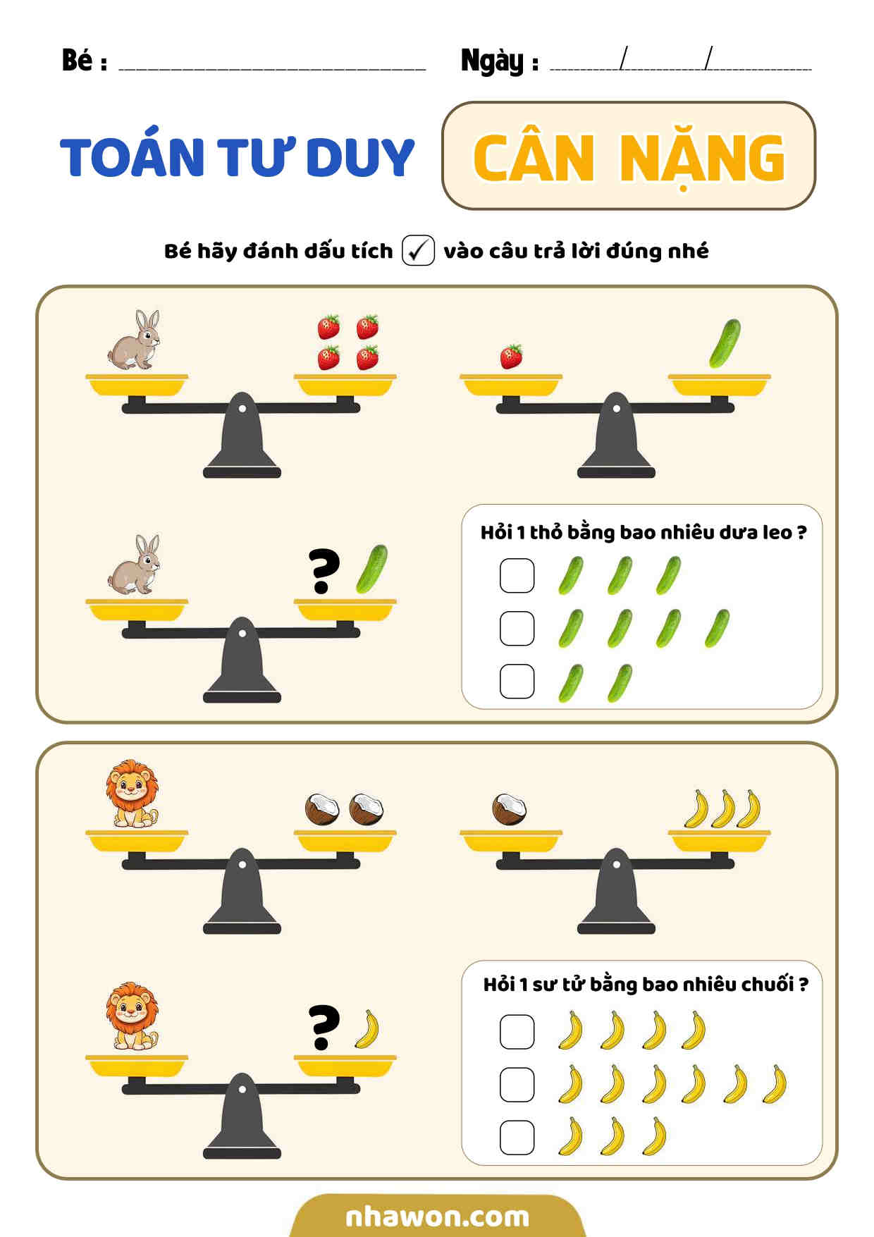 bài tập cân thăng bằng